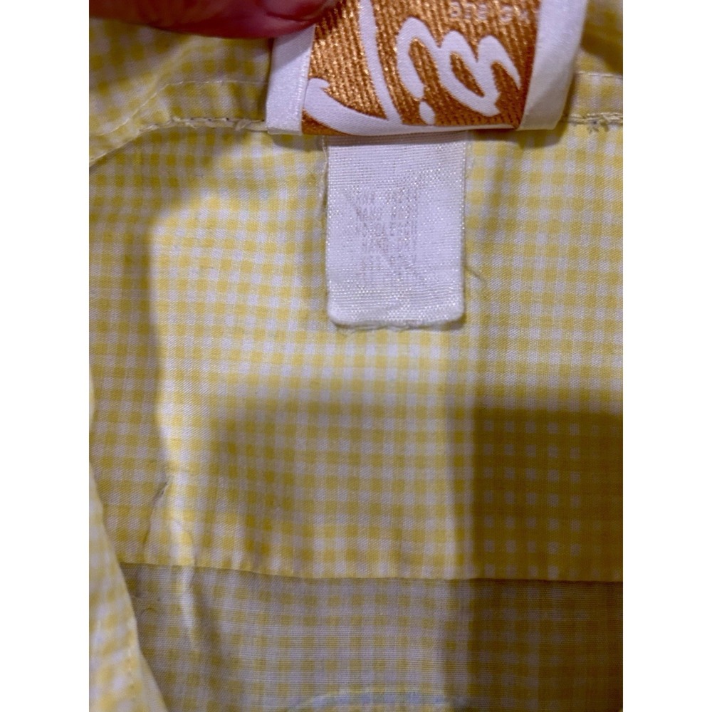 Tia Designs Pompano Beach Vintage Yellow Gingham Sea Life Appliques Small Blouse - Picture 10 of 13